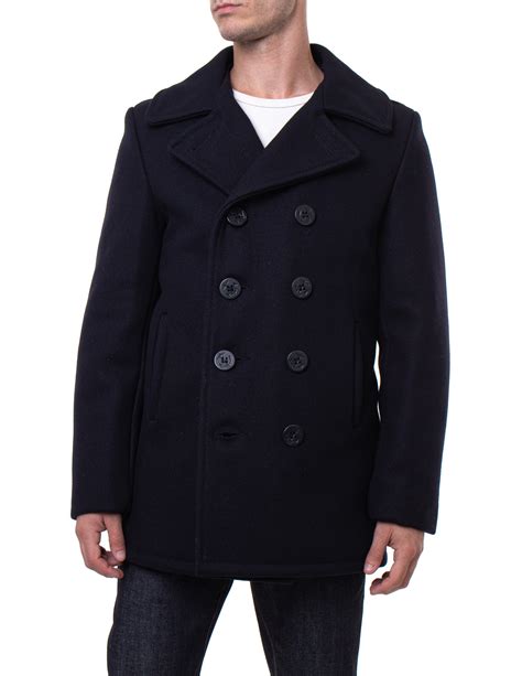 prada peacoat men|Navy Wool Peacoat .